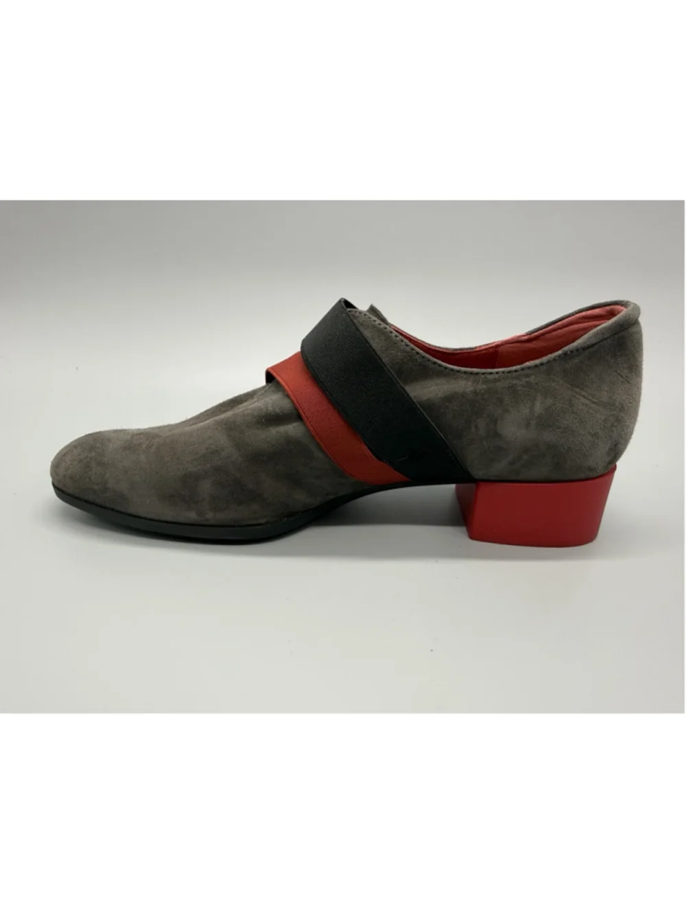 Sabrinas Made In Spain Men’s Shoes Suede Slip On Gray And Red Size 39